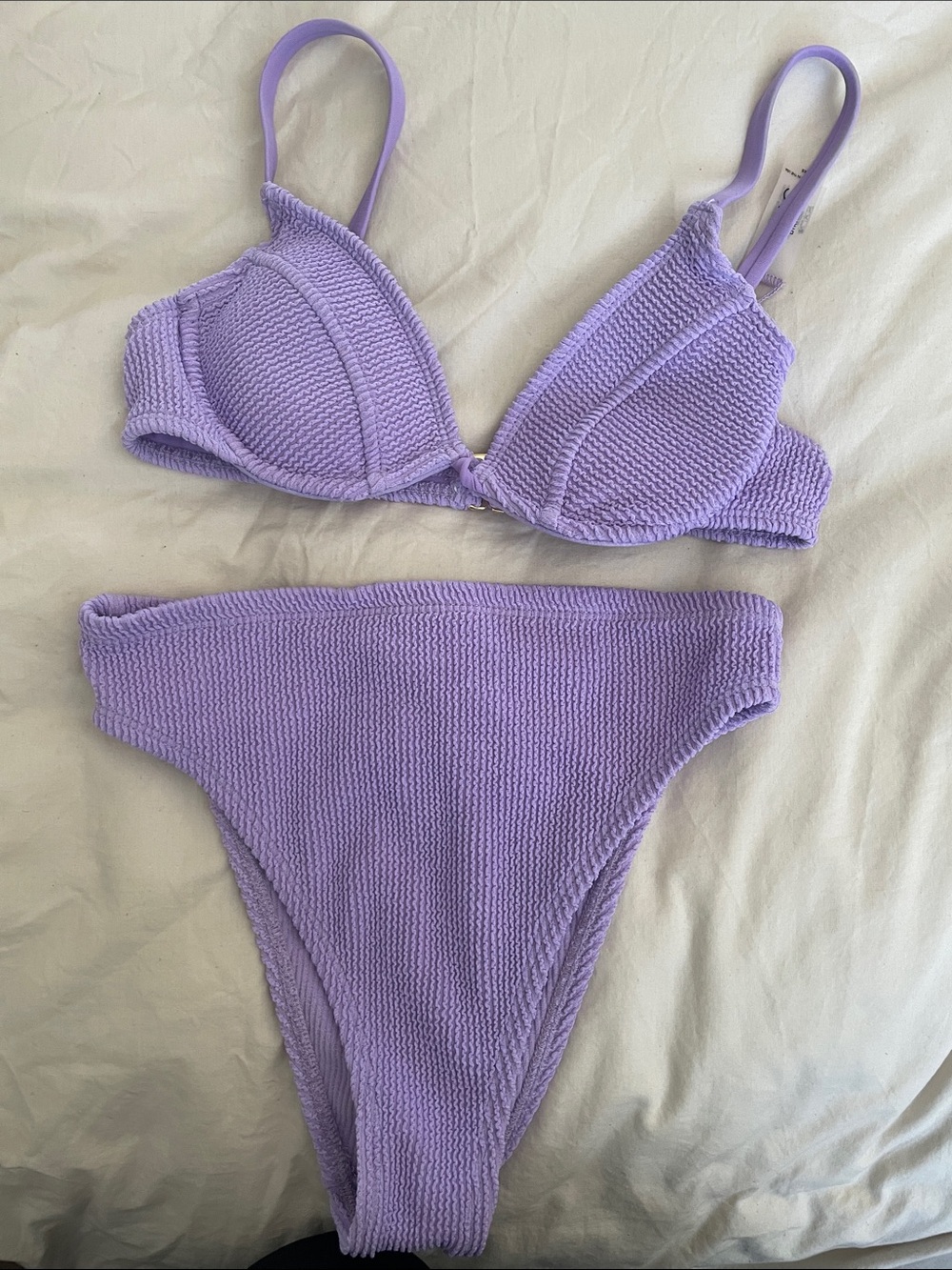 GIGI C Lilac Textured Ribbed Bikini Set #B11